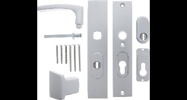 Starx Veiligheidsbeslag met Kerntrekbeveiliging – Deurbeslag Aluminium – Duwer/Kruk – Langschild PC55/PC72mm