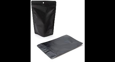 Stazakken Mat Zwart 13x7x20,5cm | 113 gram met rond ophanggat (100 stuks)