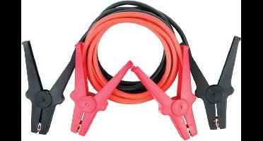 Perel Startkabelset voor benzine- en dieselmotoren, 12/24 V, met geïsoleerde accuklemmen, opbergtas, TÜV/GS/DIN-gecertificeerd, 25 mm², kunststof, 3 .5 meter