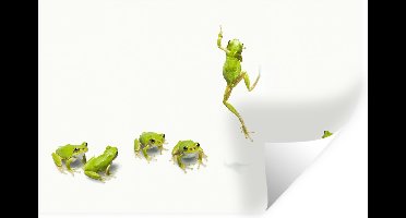 Muurstickers - Sticker Folie - Kikker - Dieren - Groen - 30x20 cm - Plakfolie - Muurstickers Kinderkamer - Zelfklevend Behang - Zelfklevend behangpapier - Stickerfolie