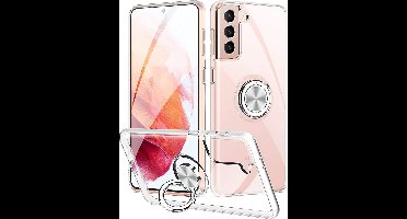 Hoesje Geschikt Voor Samsung Galaxy S21 Plus hoesje - Luxe TPU Backcover Clear - Hoesje Geschikt Voor Samsung Galaxy S21 Plus met Ring houder / Ring vinger houder / standaard