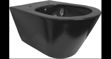 Wiesbaden Luxe Randloze Wandcloset 53 cm met Bidet-functie - Mat Zwart