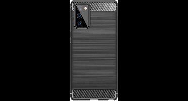 Shop4 - Samsung Galaxy Note 20 Hoesje - Zachte Back Case Brushed Carbon Zwart
