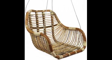 Van der Leeden Rotan hangstoel Fly Blond - (L)66 x (B)65 x (H)49 cm - incl. Steel Wire