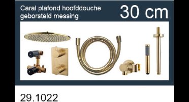 Wiesbaden One -Pack Inbouwthermostaatset Rond Type 403 Geborsteld Messing - 30 cm.