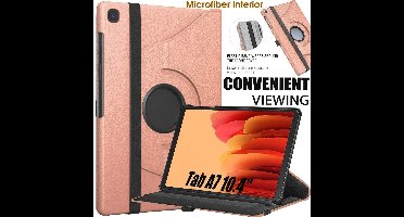 Hoes Geschikt voor Samsung Galaxy Tab A7 Hoes - 10.4 inch - (2020/2022) - bookcase draaibaar - Rose Goud