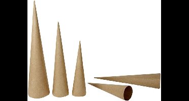 Hoge Kegels, H: 30-40-50 cm, d 8-9-11,5 cm, 3 stuk/ 1 doos