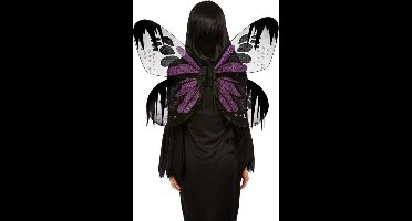 Smiffys Vleugels Dark Botanicals Moth Paars/Zwart