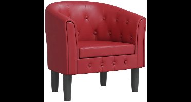 vidaXL - Kuipstoel - kunstleer - wijnrood