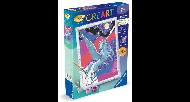 CreArt Kids 18x24cm Sparkling Pegasus, Schilderen op nummer Kit, Art Numbers, Leeftijd 7+, 25830, Ravensburger