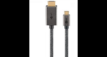 Goobay USB-C - HDMI 4K 60Hz kabel | aluminium/nylon | 2 meter