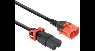 ACT Netsnoer C14 IEC Lock+ Dual Locking - C15 IEC Lock+ zwart 1 m, PC3868 PL0041
