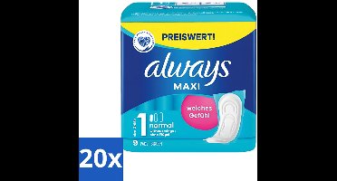 20 x Always Maxi - Maandverband - Maat 1 - Normal - 9 Pads - Maandverband - Menstruatie - Absorptie - Comfort - Hygiëne