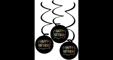 Folat - Shining glam swirls happy birthday - 3 stuks