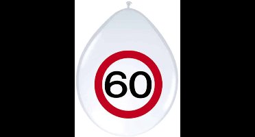 Folat - Ballonnen verkeersbord 60 (8 stuks)