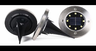 Benson Solar grondspots - modern design - spatwaterdicht - Ø12 cm - 3 stuks