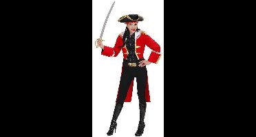 Elegant Piratenkapitein Dame In Rood Kostuum Vrouw