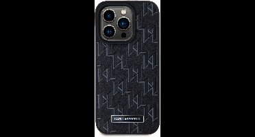 Karl Lagerfeld Back cover - iPhone 15 Pro - Zwart - Magsafe pu - Verhoogde camerabescherming