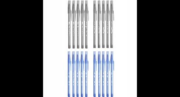 BIC Round Stic Classic 1.0mm Pennen - 20 Stuks (10 Zwart, 10 Blauw)