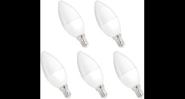 Spectrum Dimbare LED Kaarslamp E14 5W - 230V - 470 Lumen - 3000K Warm wit - Gezellig licht - Dimbaar - Energiezuinig - 5 stuks