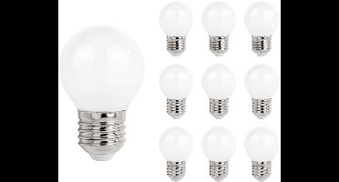 Spectrum LED Kogellamp E27 - 5.5W - 230V - 610 Lumen - 2700K Warm Wit - Ø45mm - Voor Tafellamp, Nachtlampje of Wandlamp - 10 stuks