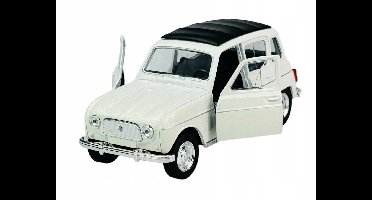 Welly Renault 4 Wit Metaal Model 1:34 - Nieuw