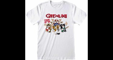 Gremlins Gremlins - Tour of 84 T-shirt wit XL Katoen Heren - Fan merch, Film, Halloween, Horror