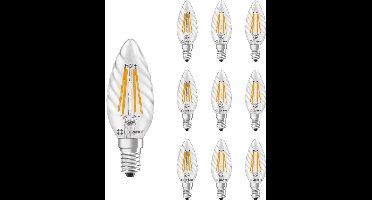 Ledvance LED Kaarslamp E14 - 3.4W 470lm 2700K 230V - Ø45mm - 10 stuks - Geschikt voor tafellampen, keukenkastjes, werkkamer - 10 stuks