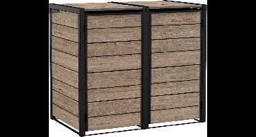 Keter Hide Away Containerberging - 2x 240L - Ashwood