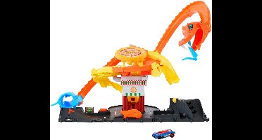 Hot Wheels City Pizzatrac: Cobra Aanval Racebaan met Auto