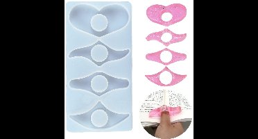 Silicone Mould for Thumb Book Side Holder Resin Bookmark Book Accessories Side Holder Silicone Shape Ornaments Heart Shape and Irregular Shape Epoxy Resin Handmade Eternitry Music Clip
