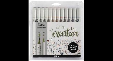 Creativ Company Sketch Markers Dubbel Set 12 stuks Natuur