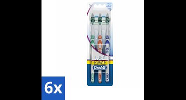 6 x Oral-B - Tandenborstel - Classic 123 - Medium - 3 Tandenborstels - Tandenborstel - Mondhygiëne - Tanden Poetsen - Tandenborstel Medium - Golvende Borstelharen
