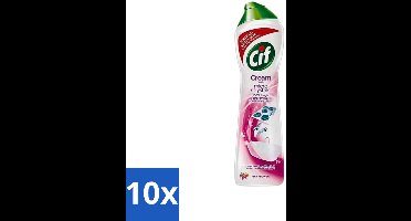 10 x Cif - Badkamer & Keuken - Schuurmiddel - Cream Pink Flower - 500ml - Schuurmiddel Badkamer - Schuurmiddel Keuken - Schuurmiddel - Reinigen - Reinigingsmiddel