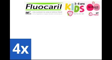 4 x Fluocaril Kids - Bi-Fluoride - Tandpasta - Met Aardbeiensmaak - 3 tot 6 jaar - 50 ml - Tandpasta Voor Kinderen - Fluoride Tandpasta - Kinder Tandpasta - Aardbeiensmaak Tandpasta - Tandenpoetsen Voor Kinderen