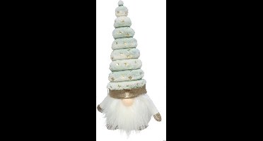 Kerstgnoom met 1 LED groen - 39 cm - kerstdecoratie