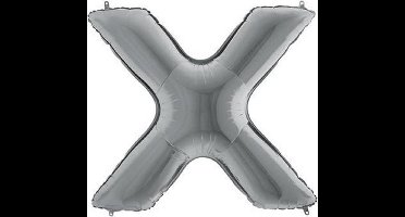 Folieballon letter X zilver (100cm)