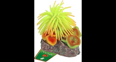 De Boon Siliconenbloem aquariumornament met rots | 9 cm