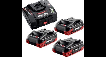 Metabo basisset 3x LiHDX accupack 18 V 4.0 Ah accu ( 3x 624974000 ) + ASC 290 lader ( 627370000 )