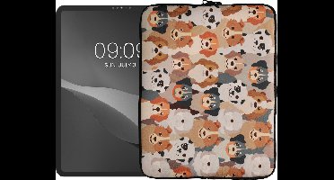 kwmobile universele tablethoes - Stevige en stijlvolle hoes voor tablets - Neopreen tablet sleeve - Compatibel met 13" Tablet - Honden Ontwerp design