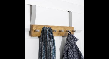 HI - Deurkapstok - met - 6 - haken - 40x4,8x12 - cm - bamboe