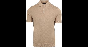 Suitable Knitted Polo Beige - Maat M - Heren - Polo shirt Heren met Korte mouw