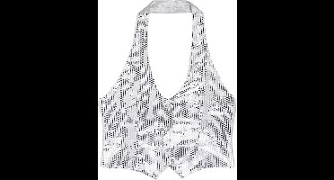 Zilveren gilet met pailletten voor dames M/L