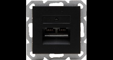 KOPP - UTP RJ45 Stopcontact - Athenis HK07 - Wandcontactdoos - Inbouw - 2-voudig UTP CAT6 - Mat Zwart