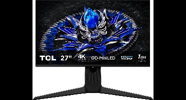 TCL 27R83U - 4K Mini LED Gaming Monitor - QLED - HDR 1400 - 160hz - USB-C 90w - 27 inch
