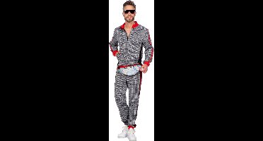Retro Trainingspak Hip Hop Trotse Schotse Ruit Grijs - Man
