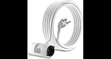 7.5 meter EU-verlengkabel met dubbele stopcontacten en geaarde koppelingen