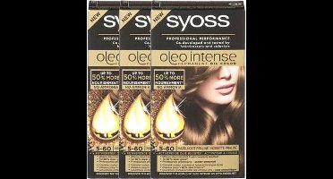 Syoss Oleo Intense - Haarverf - 5-60 Hazelnoot Praline - 3 stuks - Voordeelverpakking