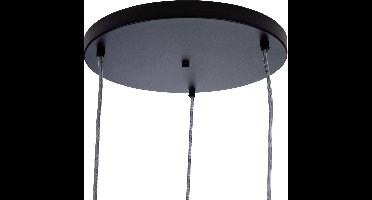 Snoerboer grote plafondkap Ø35 cm - zwart rond