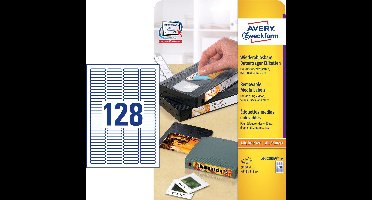Avery Overige Media Etiketten, wit, 43,2 x 8,5 mm, permanent klevend